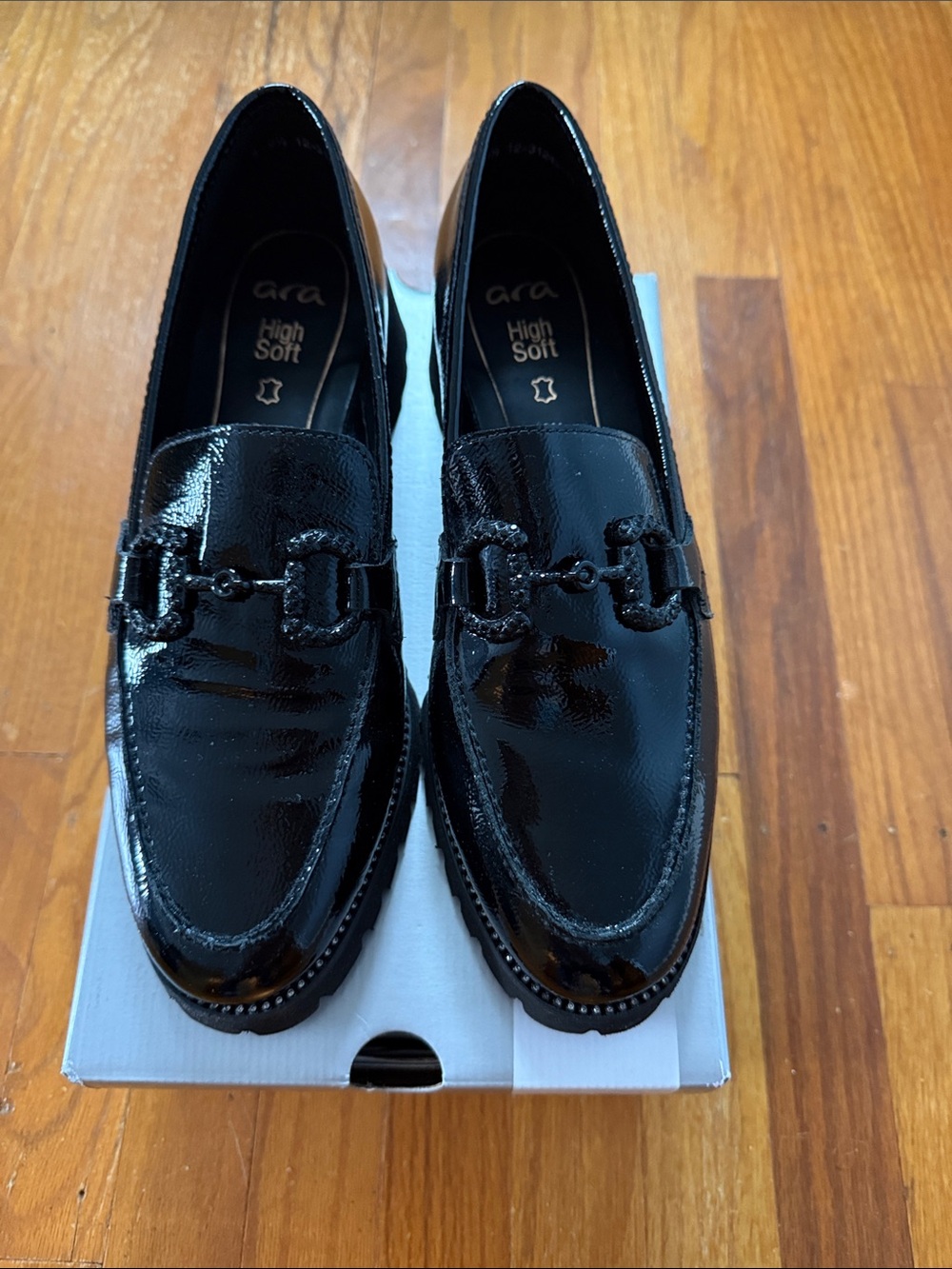 Ara Black Patent Leather Bit Loafers - Women’s Size 11 Slip-On Dress Shoes